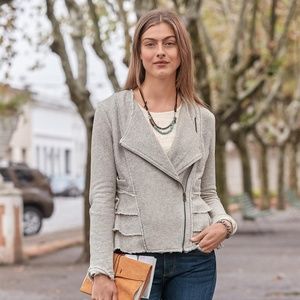 Ruffled Joy Asymmetrical Jacket, Size L,